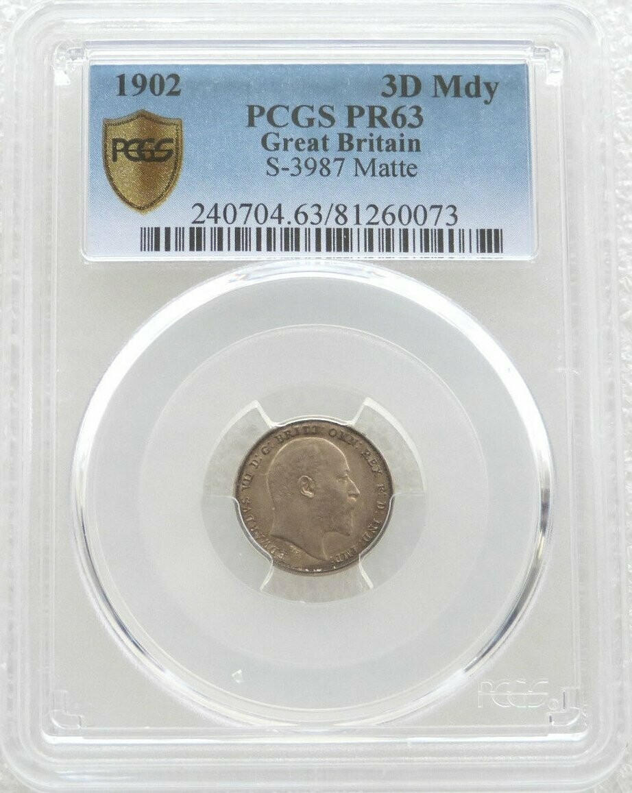 1902 Edward VII Coronation Maundy 3D Silver Matte Proof Coin PCGS PR63