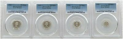 1981 Westminster Abbey Elizabeth II Maundy Silver 4 Coin Set PCGS PL67-PL63 1981 Westminster Abbey Elizabeth II Maundy Silver 4 Coin Set PCGS PL67-PL63