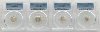 2001 Westminster Abbey Elizabeth II Maundy Silver 4 Coin Set PCGS PL67 2001 Westminster Abbey Elizabeth II Maundy Silver 4 Coin Set PCGS PL67