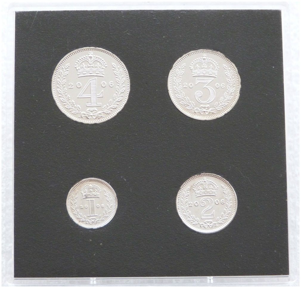 2006 Queen's 80th Birthday Elizabeth II Maundy Silver Proof 4 Coin Set