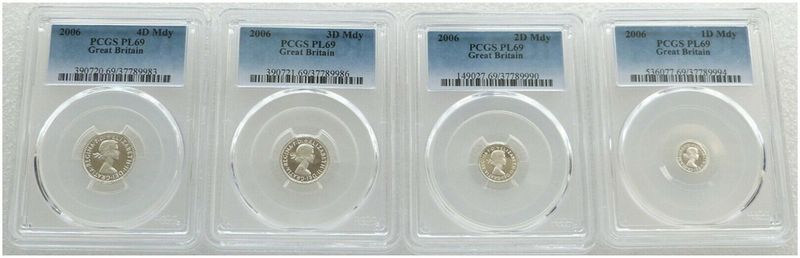 2006 Guildford Cathedral Elizabeth II Maundy Silver 4 Coin Set PCGS PL69