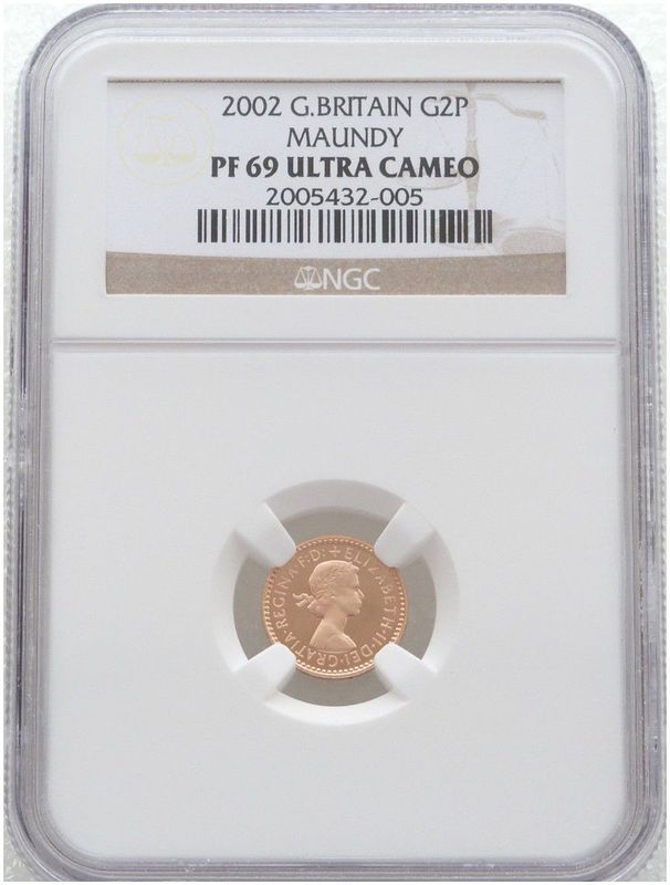 2002 Golden Jubilee Maundy 2D Gold Proof Coin NGC PF69 Ultra Cameo 2002 Golden Jubilee Maundy 2D Gold Proof Coin NGC PF69 Ultra Cameo