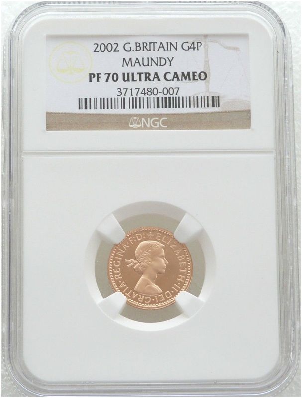 2002 Golden Jubilee Maundy 4D Gold Proof Coin NGC PF70 Ultra Cameo 2002 Golden Jubilee Maundy 4D Gold Proof Coin NGC PF70 Ultra Cameo
