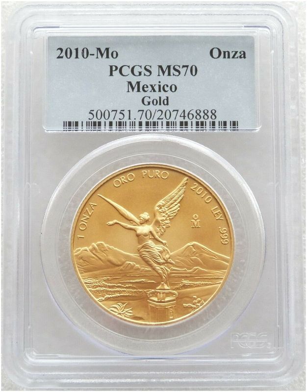 2010 Mexico Libertad Angel Gold 1oz Coin PCGS MS70 2010 Mexico Libertad Angel Gold 1oz Coin PCGS MS70