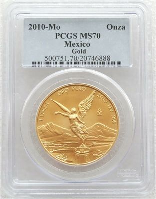 2010 Mexico Libertad Angel Gold 1oz Coin PCGS MS70 2010 Mexico Libertad Angel Gold 1oz Coin PCGS MS70