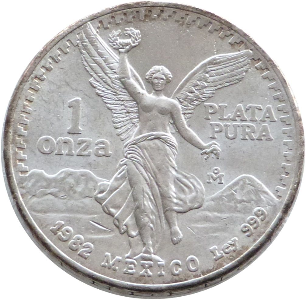 1982 Mexico Libertad Angel Silver 1oz Coin