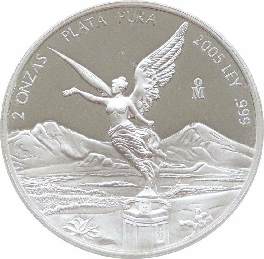 2005 Mexico Libertad Angel Silver Proof 2oz Coin - Mintage 600 2005 Mexico Libertad Angel Silver Proof 2oz Coin - Mintage 600