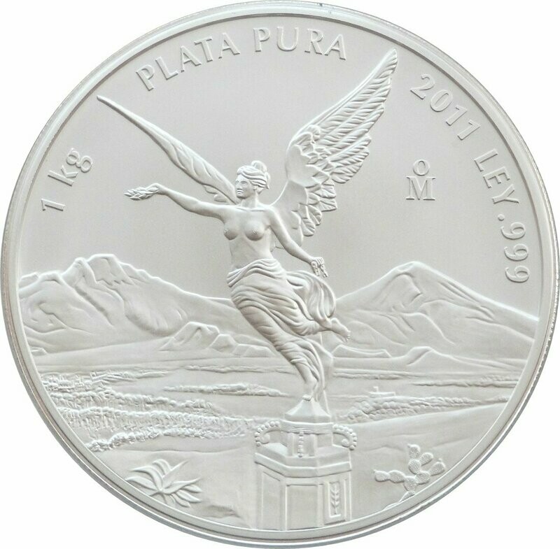2011 Mexico Libertad Angel Silver Kilo Coin - Mintage 6,000 2011 Mexico Libertad Angel Silver Kilo Coin - Mintage 6,000