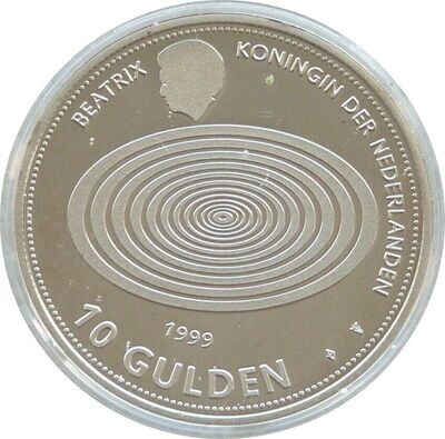 1999 - 2000 Netherlands Millennium 10 Gulden Silver Proof Coin