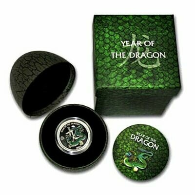 2012 Niue Lunar Dragon $2 Silver Proof Coin Box Coa - Special Reptile Egg Shell Case