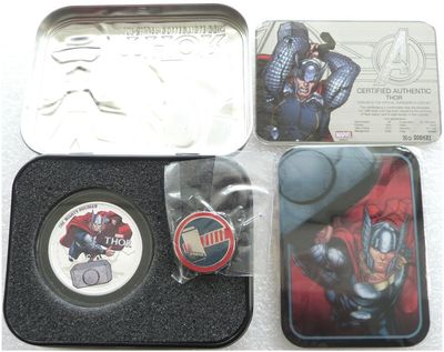 2014 Niue Marvel The Avengers Thor $2 Silver Proof 1oz Coin Box Coa
