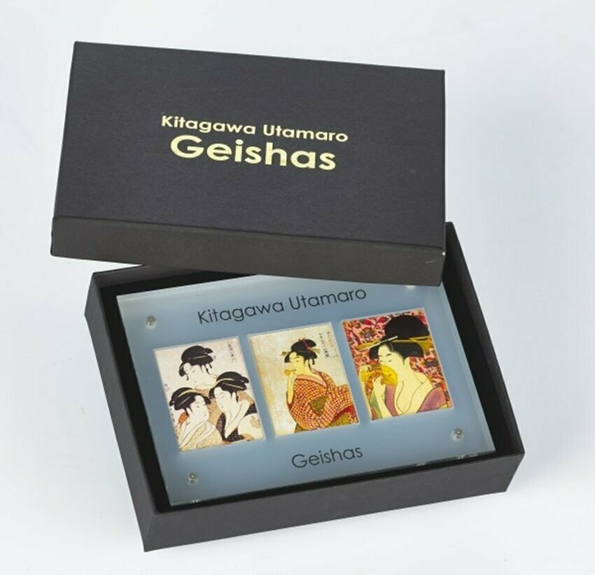 2015 Niue Japanese Geisha Kitagawa Utamaro $10 Silver Proof 3 Coin Set Box Coa