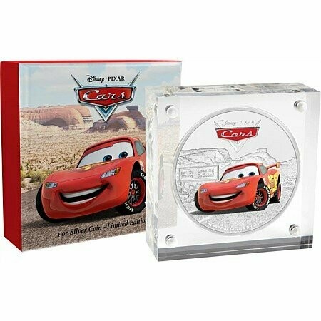 2017 Niue Disney Pixar Cars Lightning McQueen $2 Silver Proof 1oz Coin Box Coa