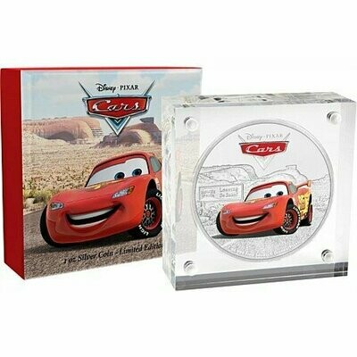 2017 Niue Disney Pixar Cars Lightning McQueen $2 Silver Proof 1oz Coin Box Coa