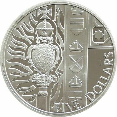 2002 New Zealand Golden Jubilee $5 Silver Gold Proof Coin
