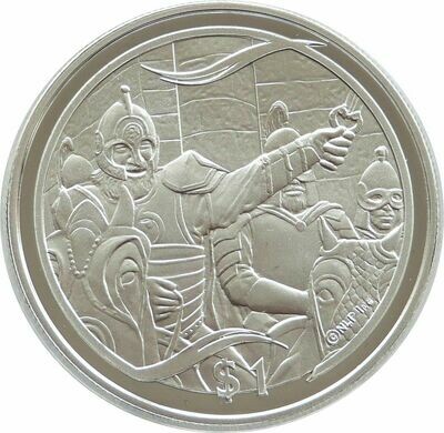 2003 New Zealand Lord of the Rings Theoden Rides $1 Silver Proof Coin