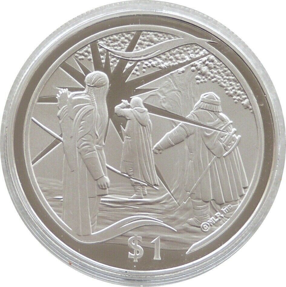 2003 New Zealand Lord of the Rings Gandalf Appears $1 Silver Proof Coin