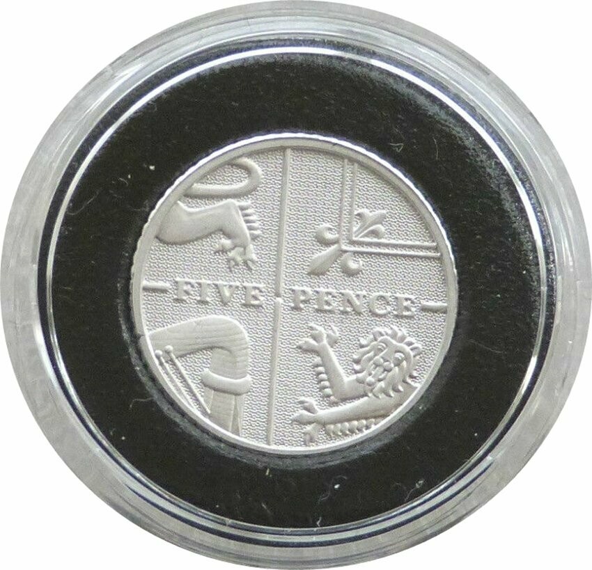 2008 Royal Shield of Arms Piedfort 5p Silver Proof Coin 2008 Royal Shield of Arms Piedfort 5p Silver Proof Coin