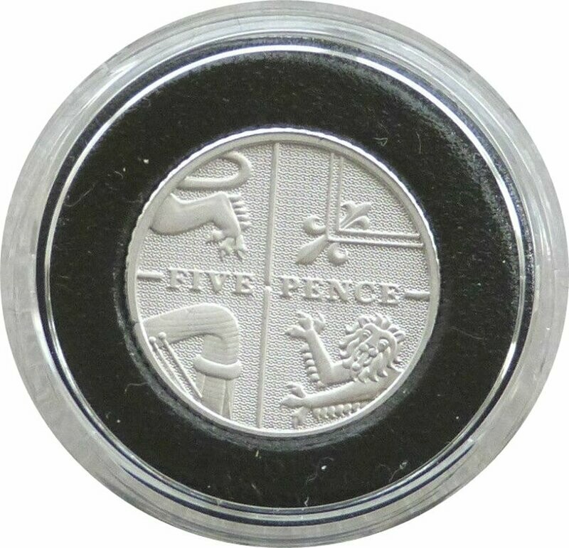 2008 Royal Shield of Arms Piedfort 5p Silver Proof Coin 2008 Royal Shield of Arms Piedfort 5p Silver Proof Coin