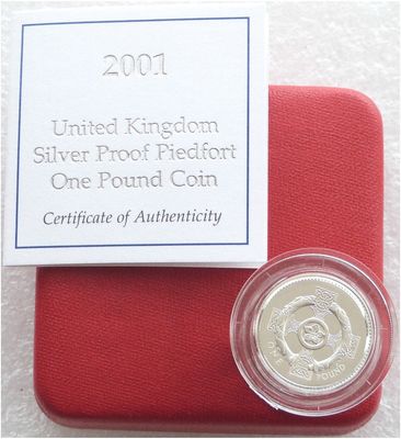 2001 Irish Celtic Cross Piedfort £1 Silver Proof Coin Box Coa