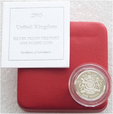 2003 Royal Arms Piedfort £1 Silver Proof Coin Box Coa