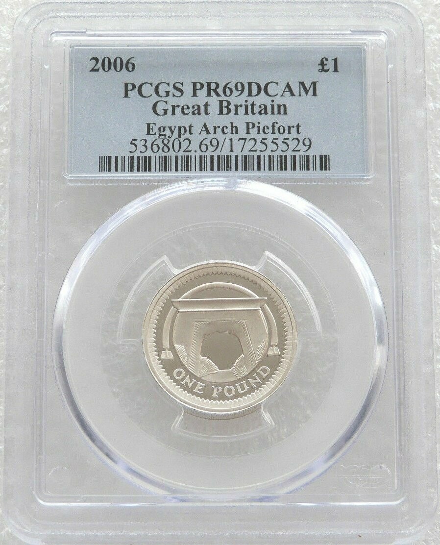 2006 Egyptian Arch Bridge Piedfort £1 Silver Proof Coin PCGS PR69 DCAM 2006 Egyptian Arch Bridge Piedfort £1 Silver Proof Coin PCGS PR69 DCAM