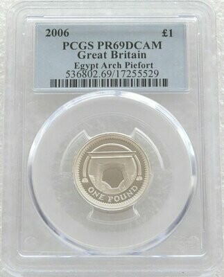 2006 Egyptian Arch Bridge Piedfort £1 Silver Proof Coin PCGS PR69 DCAM 2006 Egyptian Arch Bridge Piedfort £1 Silver Proof Coin PCGS PR69 DCAM
