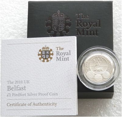 2010 Capital Cities of the UK Belfast Piedfort £1 Silver Proof Coin Box Coa 2010 Capital Cities of the UK Belfast Piedfort £1 Silver Proof Coin Box Coa