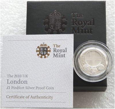 2010 Capital Cities of the UK London Piedfort £1 Silver Proof Coin Box Coa 2010 Capital Cities of the UK London Piedfort £1 Silver Proof Coin Box Coa