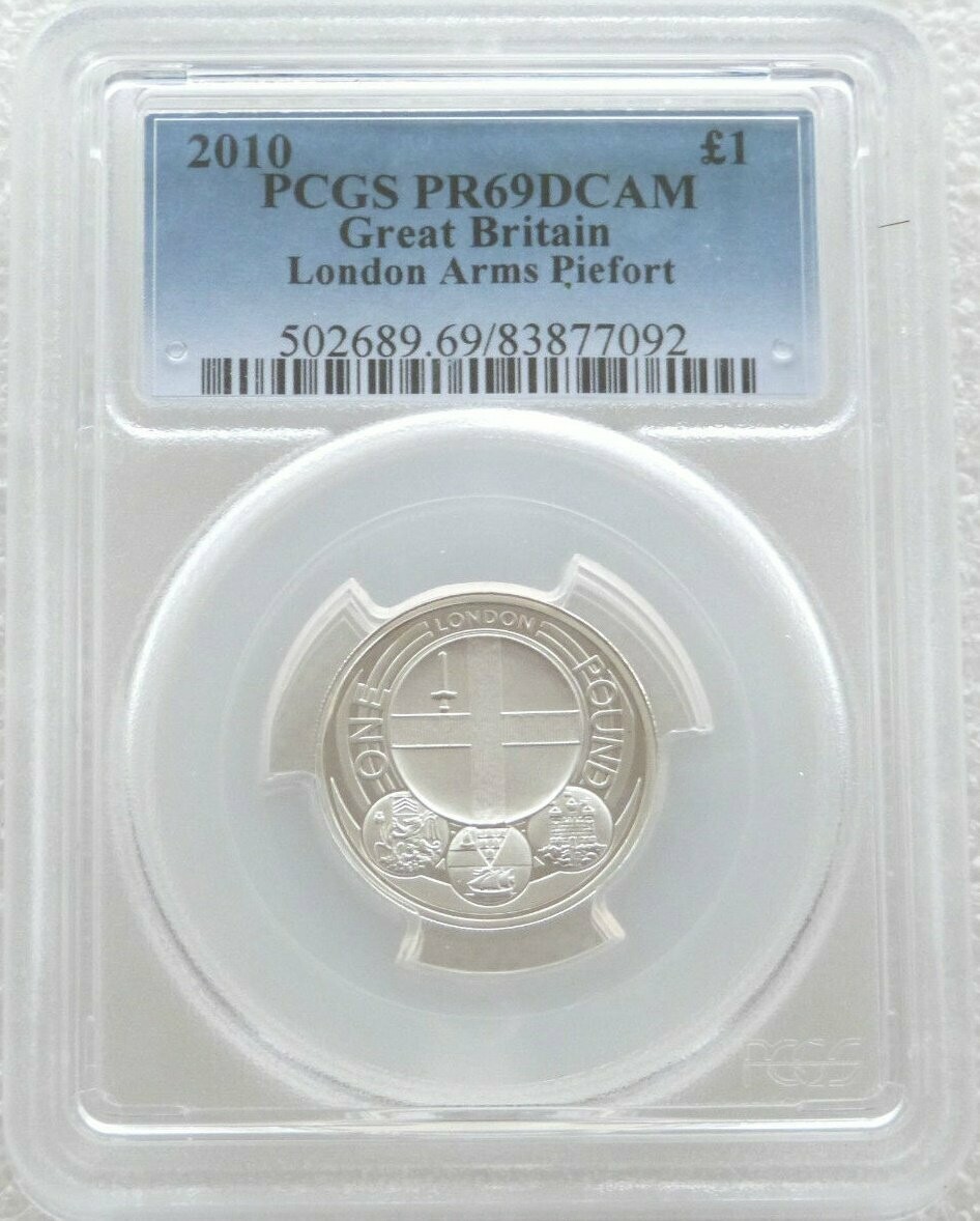 2010 Capital Cities of the UK London Piedfort £1 Silver Proof Coin PCGS PR69 DCAM 2010 Capital Cities of the UK London Piedfort £1 Silver Proof Coin PCGS PR69 DCAM