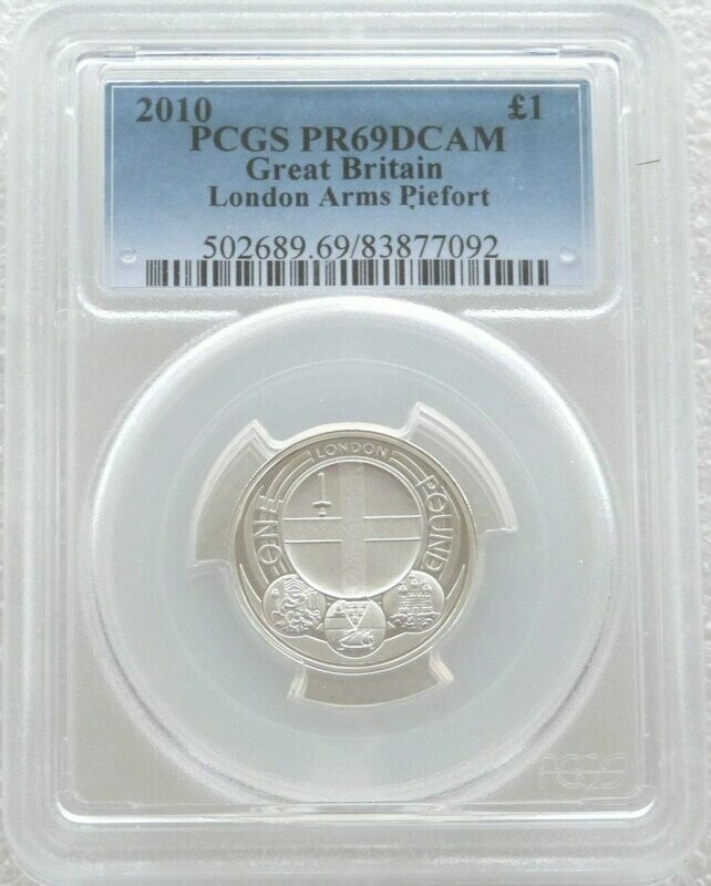 2010 Capital Cities of the UK London Piedfort £1 Silver Proof Coin PCGS PR69 DCAM 2010 Capital Cities of the UK London Piedfort £1 Silver Proof Coin PCGS PR69 DCAM