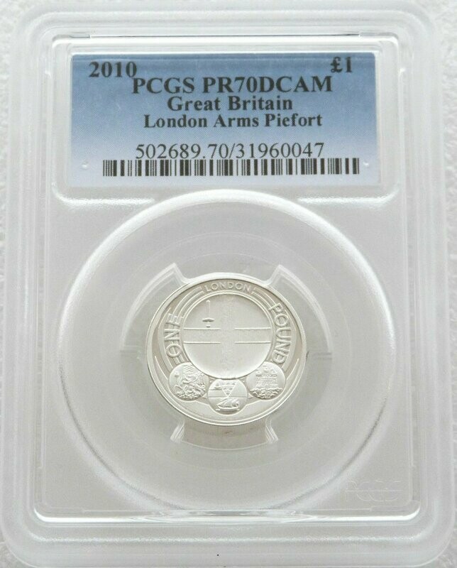 2010 Capital Cities of the UK London Piedfort £1 Silver Proof Coin PCGS PR70 DCAM 2010 Capital Cities of the UK London Piedfort £1 Silver Proof Coin PCGS PR70 DCAM