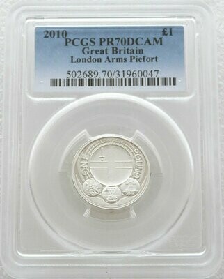 2010 Capital Cities of the UK London Piedfort £1 Silver Proof Coin PCGS PR70 DCAM 2010 Capital Cities of the UK London Piedfort £1 Silver Proof Coin PCGS PR70 DCAM