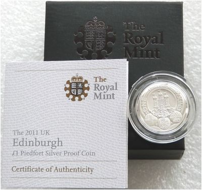 2011 Capital Cities of the UK Edinburgh Piedfort £1 Silver Proof Coin Box Coa