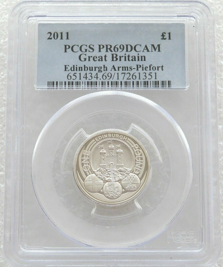 2011 Capital Cities of the UK Edinburgh Piedfort £1 Silver Proof Coin PCGS PR69 DCAM 2011 Capital Cities of the UK Edinburgh Piedfort £1 Silver Proof Coin PCGS PR69 DCAM