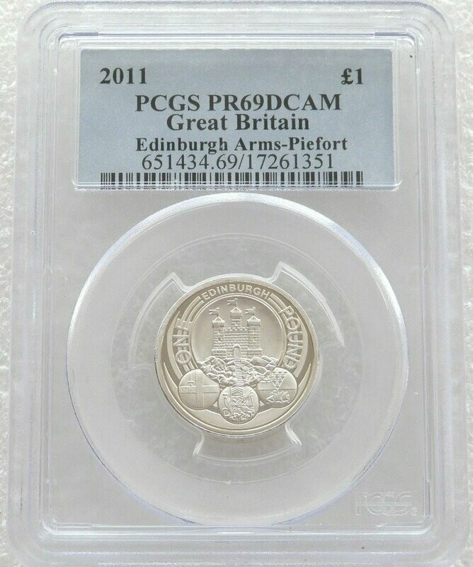 2011 Capital Cities of the UK Edinburgh Piedfort £1 Silver Proof Coin PCGS PR69 DCAM 2011 Capital Cities of the UK Edinburgh Piedfort £1 Silver Proof Coin PCGS PR69 DCAM