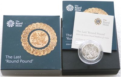2016 Last Round Pound Piedfort £1 Silver Proof Coin Box Coa
