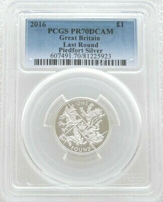 2016 Last Round Pound Piedfort £1 Silver Proof Coin PCGS PR70 DCAM 2016 Last Round Pound Piedfort £1 Silver Proof Coin PCGS PR70 DCAM