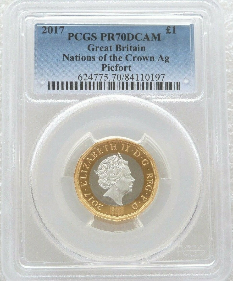 2017 Nations of the Crown Piedfort £1 Silver Proof Coin PCGS PR70 DCAM 2017 Nations of the Crown Piedfort £1 Silver Proof Coin PCGS PR70 DCAM