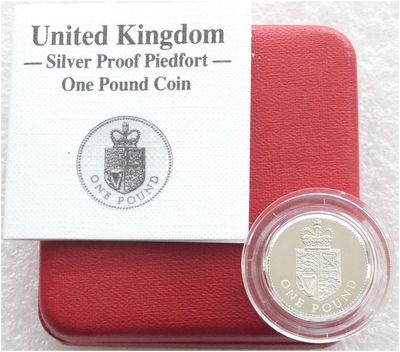 1988 Crowned Royal Shield Piedfort £1 Silver Proof Coin Box Coa