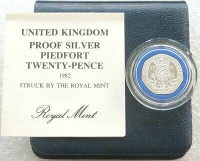 1982 Tudor Rose Piedfort 20p Silver Proof Coin Box Coa 1982 Tudor Rose Piedfort 20p Silver Proof Coin Box Coa