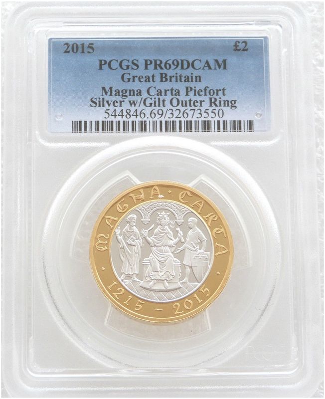 2015 Magna Carta Piedfort £2 Silver Proof Coin PCGS PR69 DCAM 2015 Magna Carta Piedfort £2 Silver Proof Coin PCGS PR69 DCAM