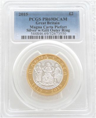 2015 Magna Carta Piedfort £2 Silver Proof Coin PCGS PR69 DCAM 2015 Magna Carta Piedfort £2 Silver Proof Coin PCGS PR69 DCAM