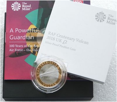 2018 Royal Air Force RAF Vulcan Piedfort £2 Silver Proof Coin Box Coa