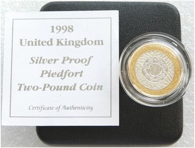 1998 Shoulders of Giants Piedfort £2 Silver Proof Coin Box Coa 1998 Shoulders of Giants Piedfort £2 Silver Proof Coin Box Coa