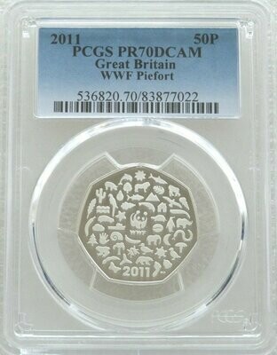 2011 World Wildlife Fund WWF Piedfort 50p Silver Proof Coin PCGS PR70 DCAM