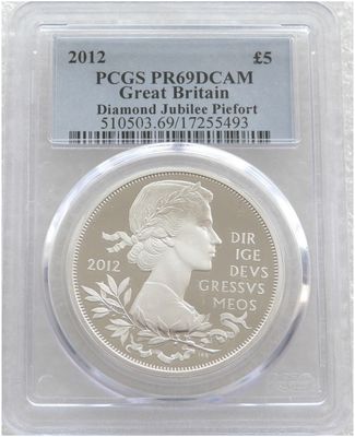 2012 Diamond Jubilee Piedfort £5 Silver Proof Coin PCGS PR69 DCAM 2012 Diamond Jubilee Piedfort £5 Silver Proof Coin PCGS PR69 DCAM