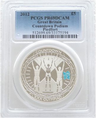 2012 London Olympic Games Countdown Piedfort £5 Silver Proof Coin PCGS PR69 DCAM 2012 London Olympic Games Countdown Piedfort £5 Silver Proof Coin PCGS PR69 DCAM