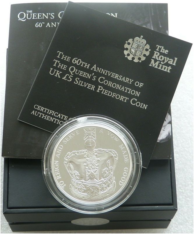 2013 Queen's Coronation Piedfort £5 Silver Proof Coin Box Coa
