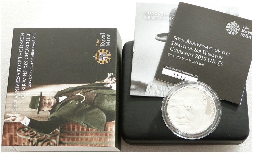 2015 Winston Churchill Piedfort £5 Silver Proof Coin Box Coa 2015 Winston Churchill Piedfort £5 Silver Proof Coin Box Coa